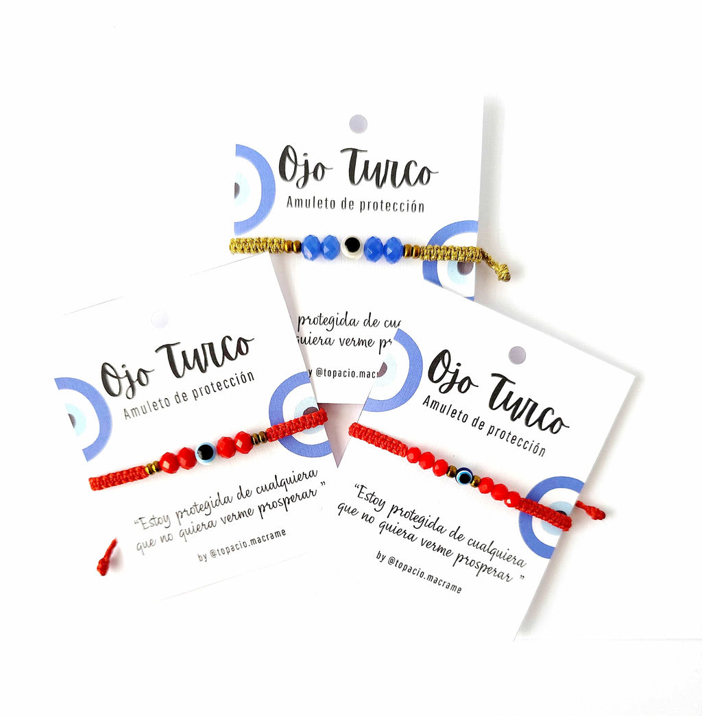 Pulsera Amuleto Ojo Turco – Protección – Topacio Macramé