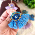 Aros Ojo Turco con Flecos – Topacio Macramé