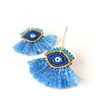 Aros Ojo Turco con Flecos – Topacio Macramé