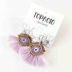 Aros Ojo Turco con Flecos – Topacio Macramé