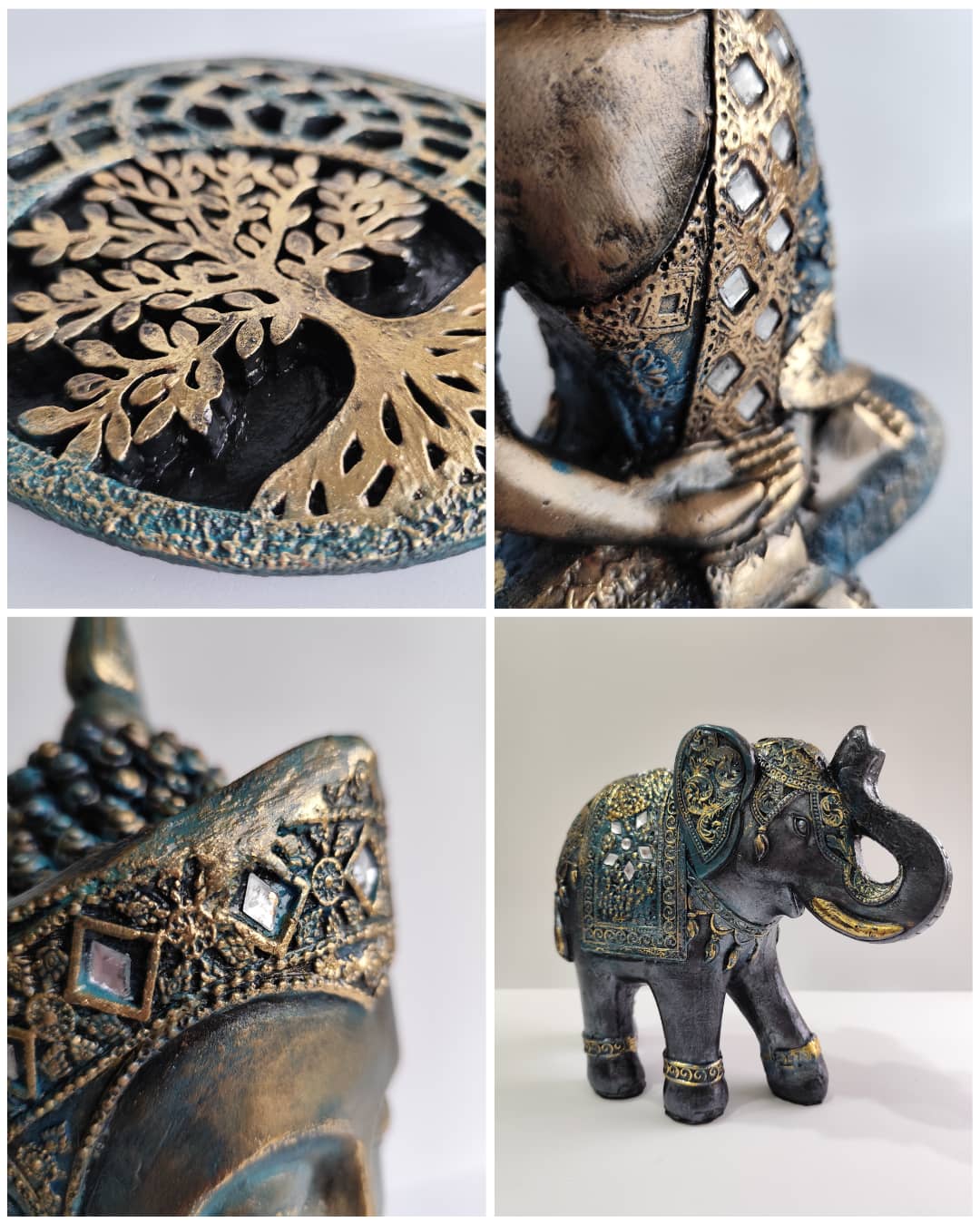 Buda Anaranjado Yeso Pintado a Mano - Artesanías Mariel