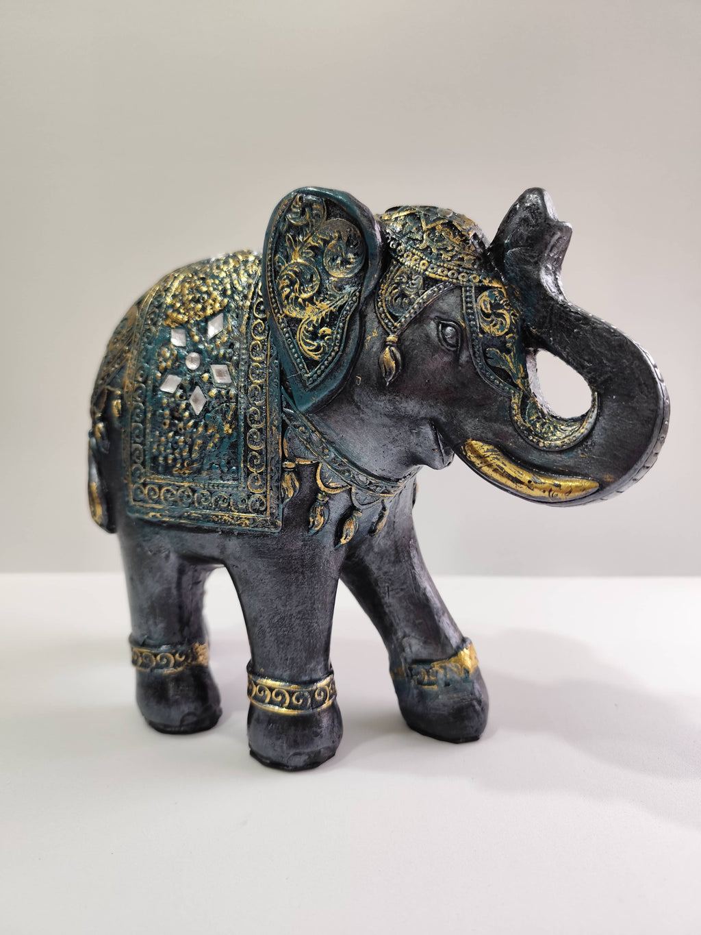 Elefante Grande Yeso Pintado a Mano - Artesanías Mariel