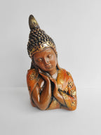 Buda Anaranjado Yeso Pintado a Mano - Artesanías Mariel