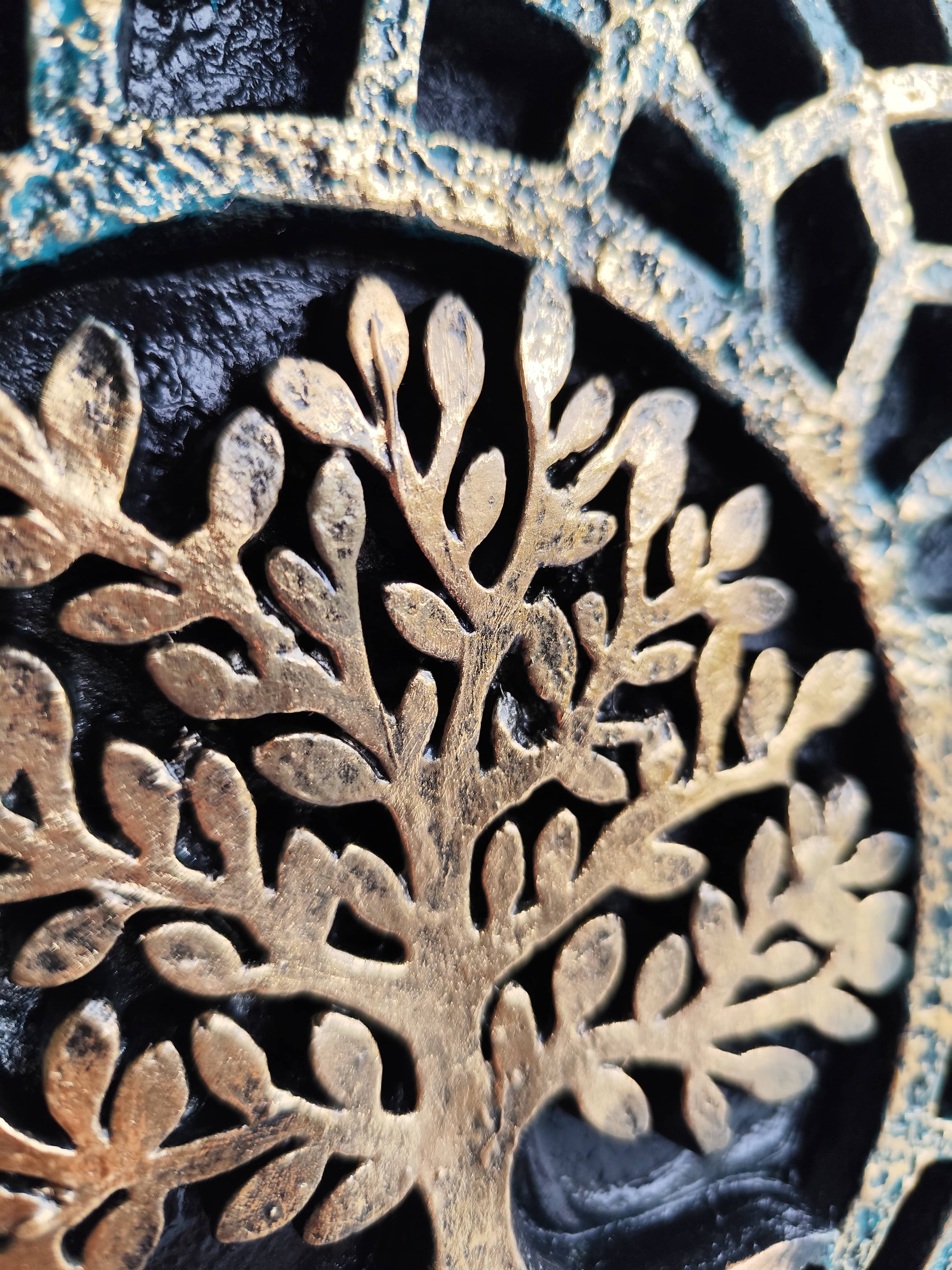 Cuadro Árbol de la Vida Yeso Pintado a Mano - Artesanías Mariel