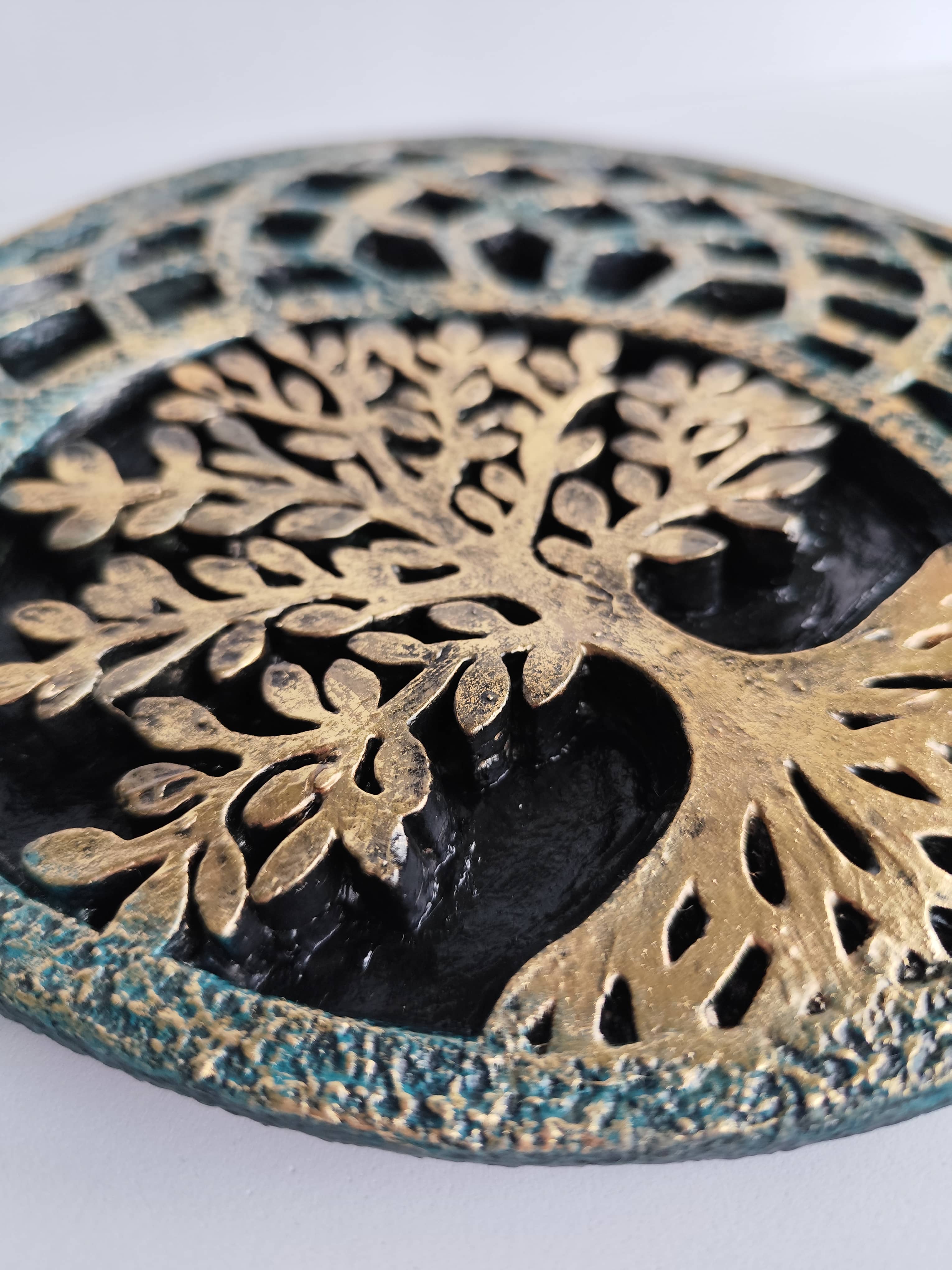 Cuadro Árbol de la Vida Yeso Pintado a Mano - Artesanías Mariel