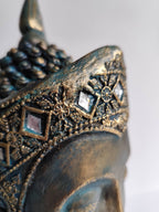 Cabeza de Buda Turquesa Yeso Pintado a Mano - Artesanías Mariel