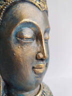 Cabeza de Buda Turquesa Yeso Pintado a Mano - Artesanías Mariel