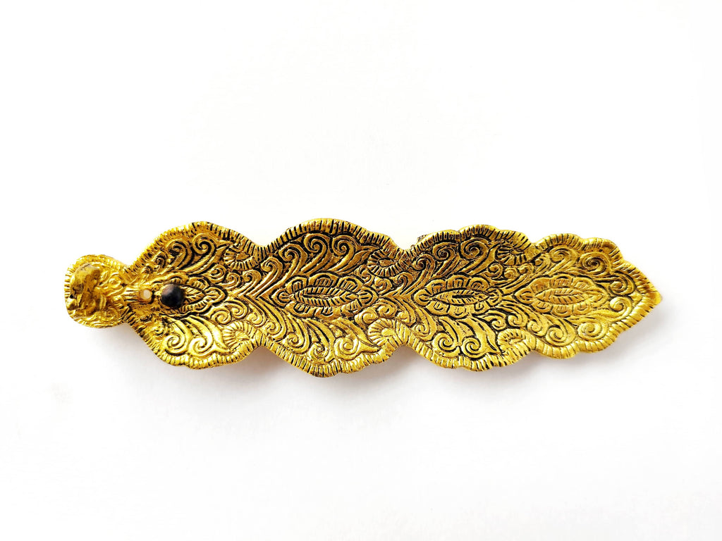 Portaincienso de Metal OM Hoja Dorada