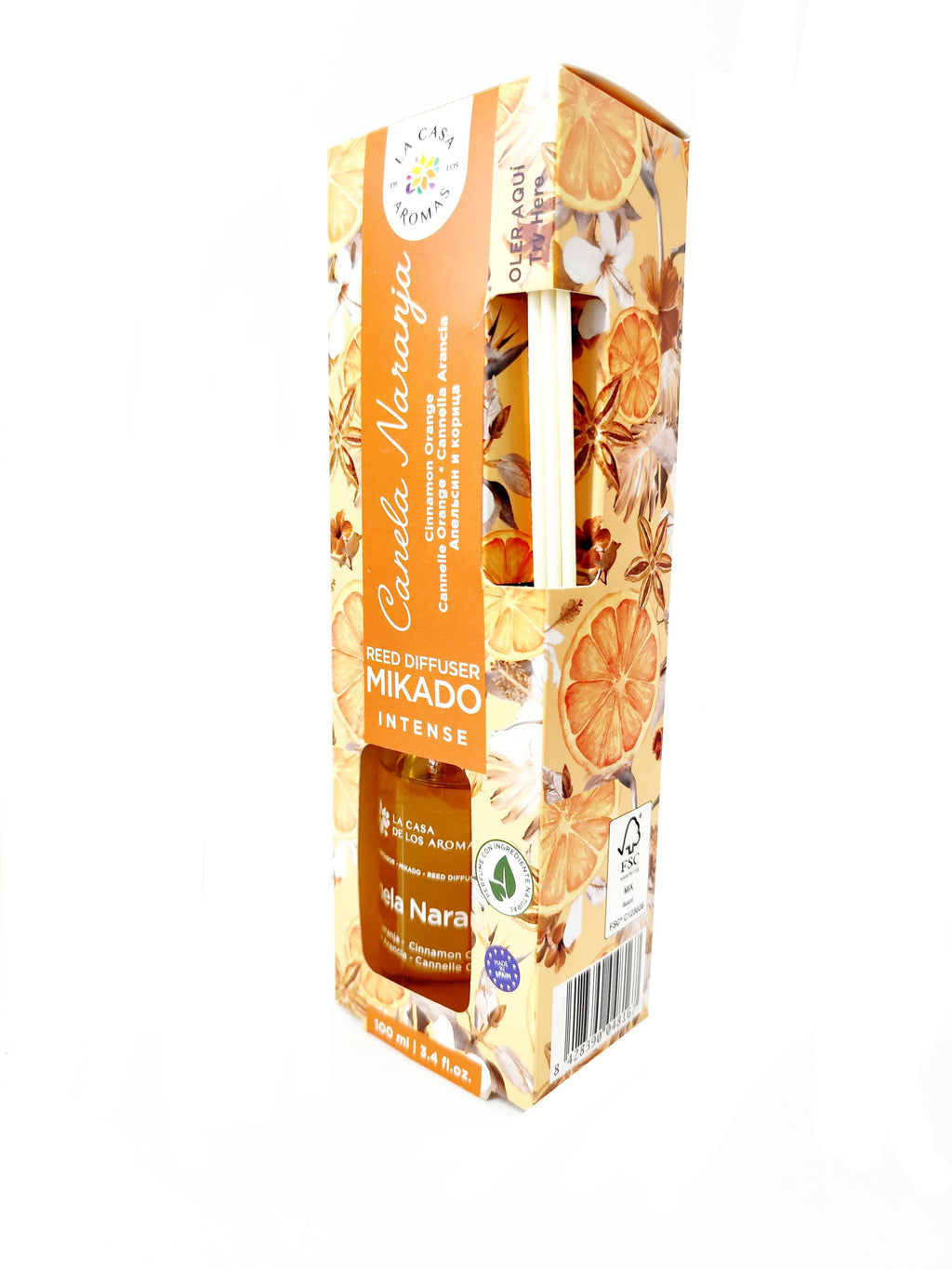 Difusor de Varilla Intense Canela Naranja 100ml - La Casa de los Aromas