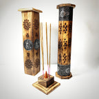 Portaincienso Vertical Madera Tallada Buda