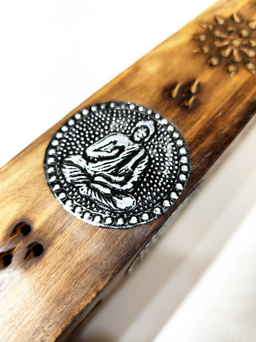 Portaincienso Vertical Madera Tallada Buda