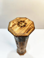 Portaincienso Vertical Madera Tallada Floral