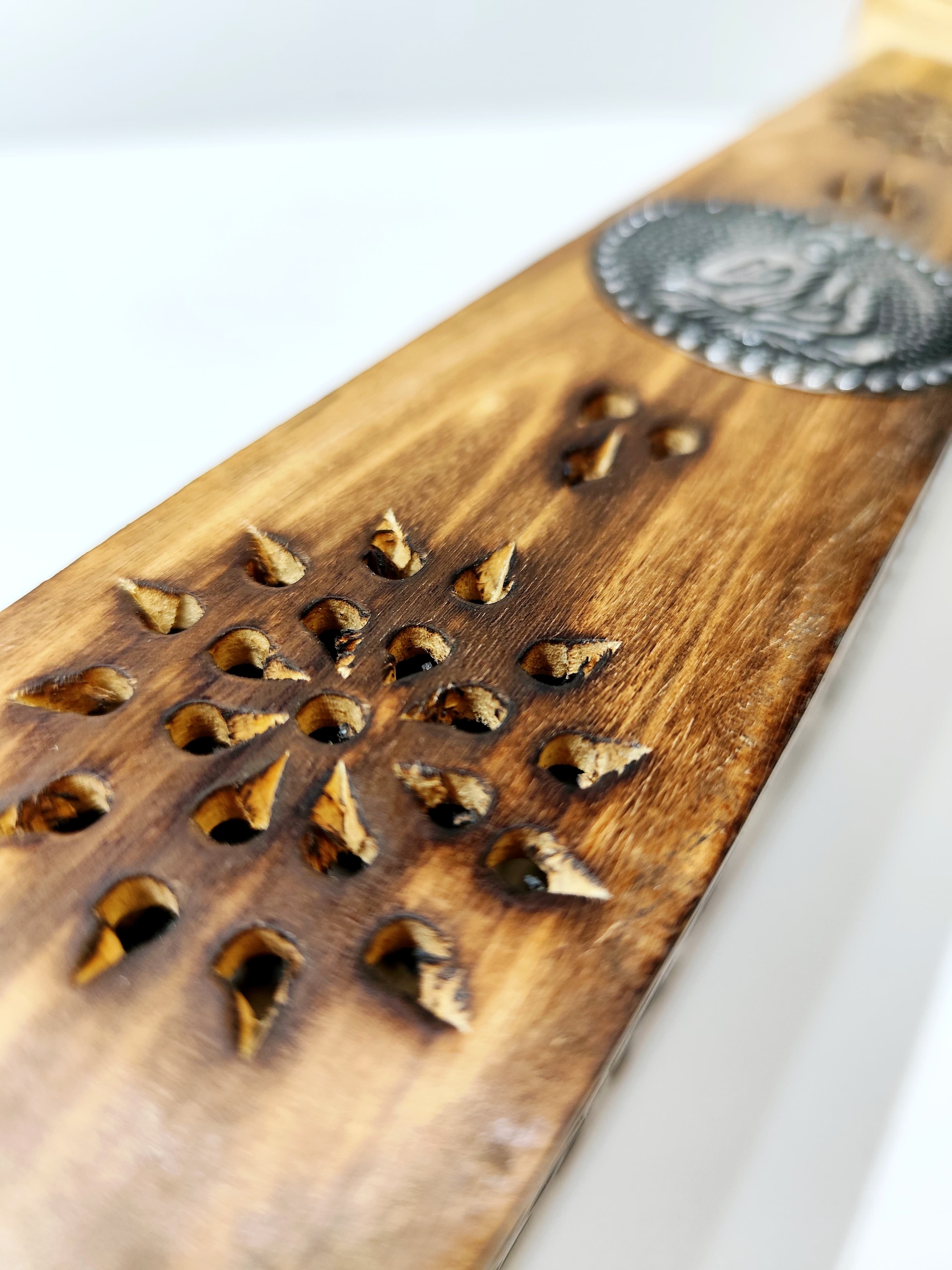 Portaincienso Vertical Madera Tallada Buda