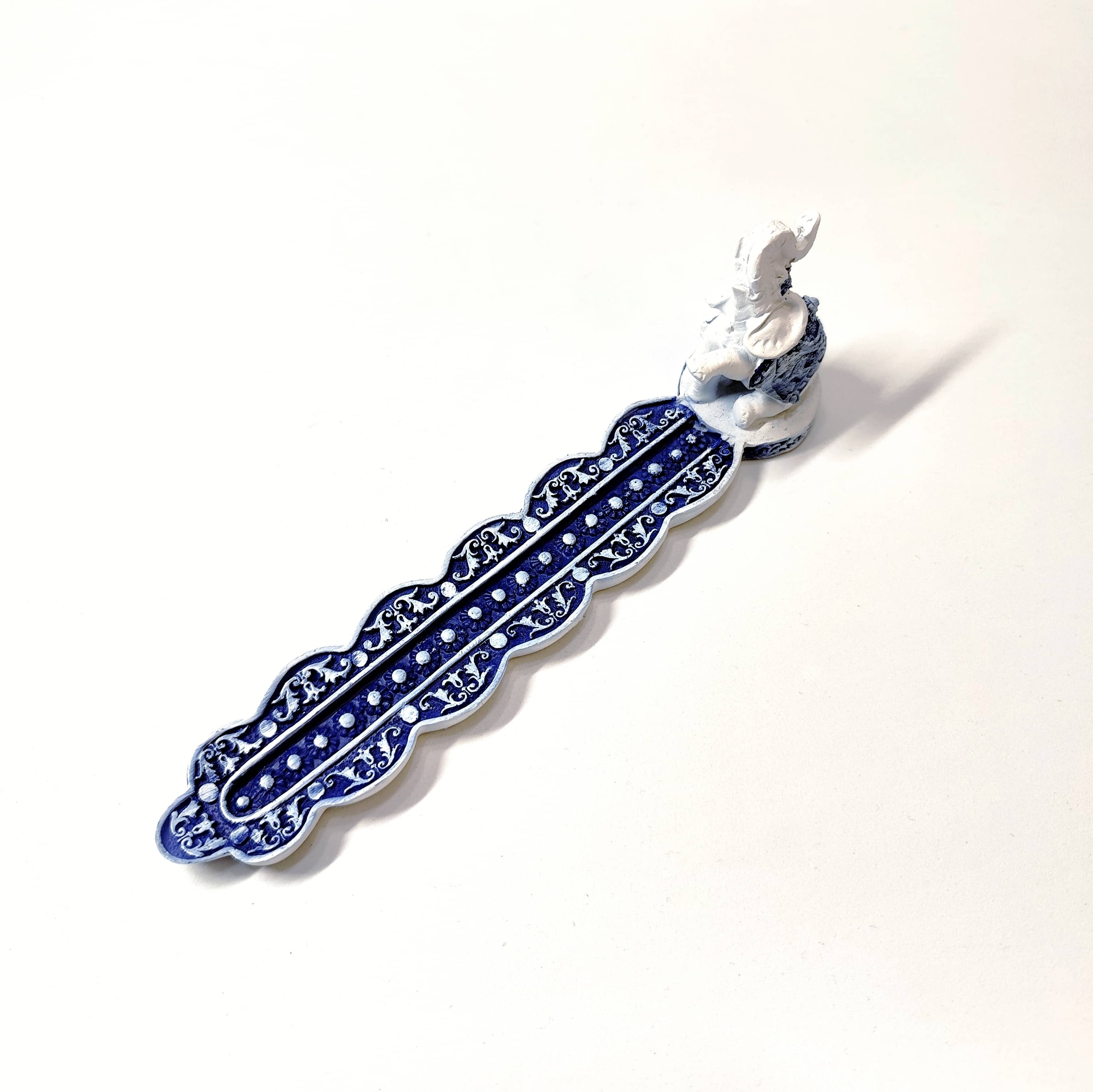 Portaincienso Elefante Blanco y Azul