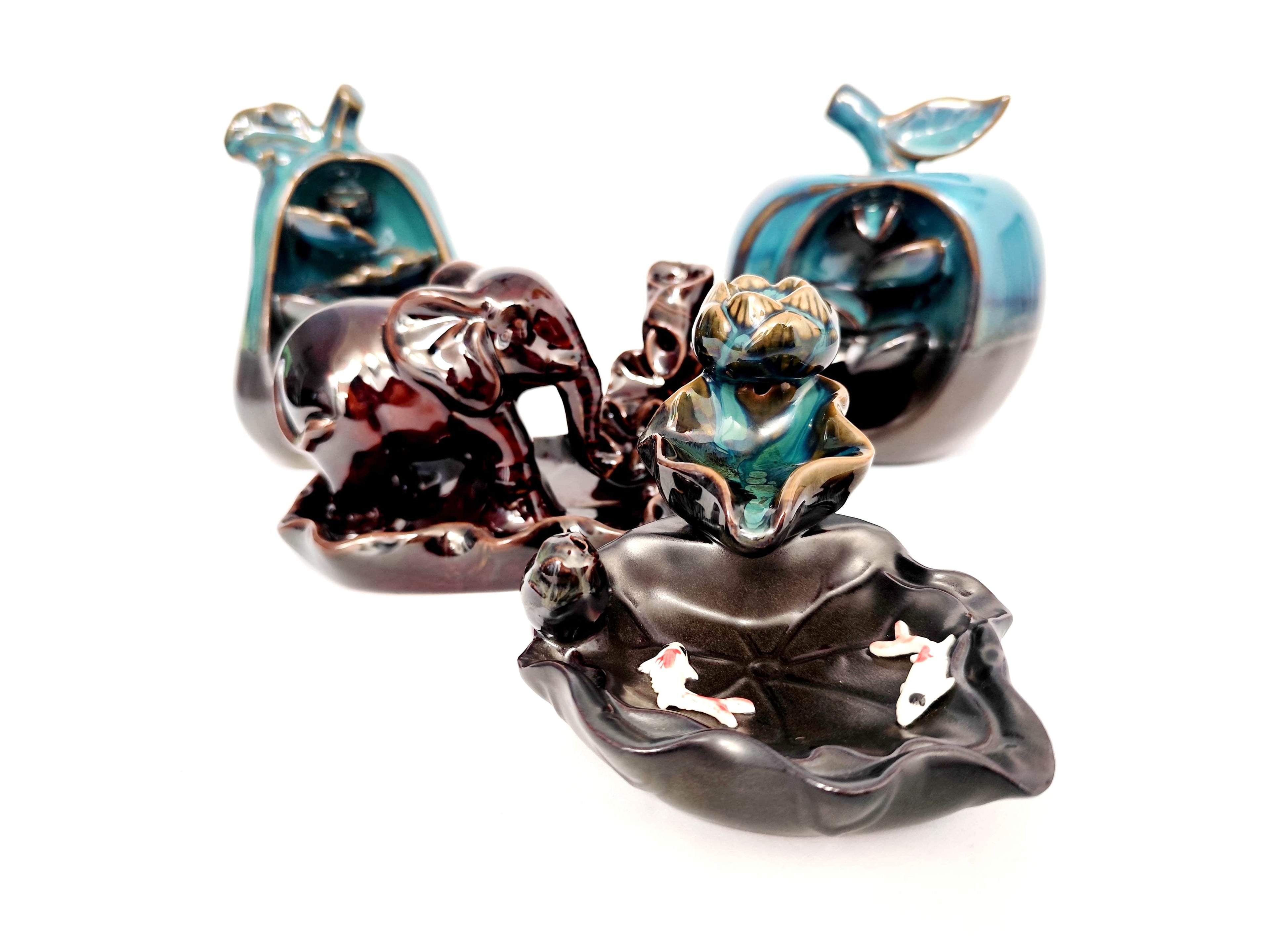 Cascada de Humo Flor de Loto y Pez Koi