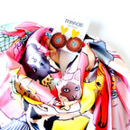 Pañoleta Gatos Disfrazados 70x70cm - Buenkarma.cl