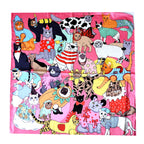 Pañoleta Gatos Disfrazados 70x70cm - Buenkarma.cl