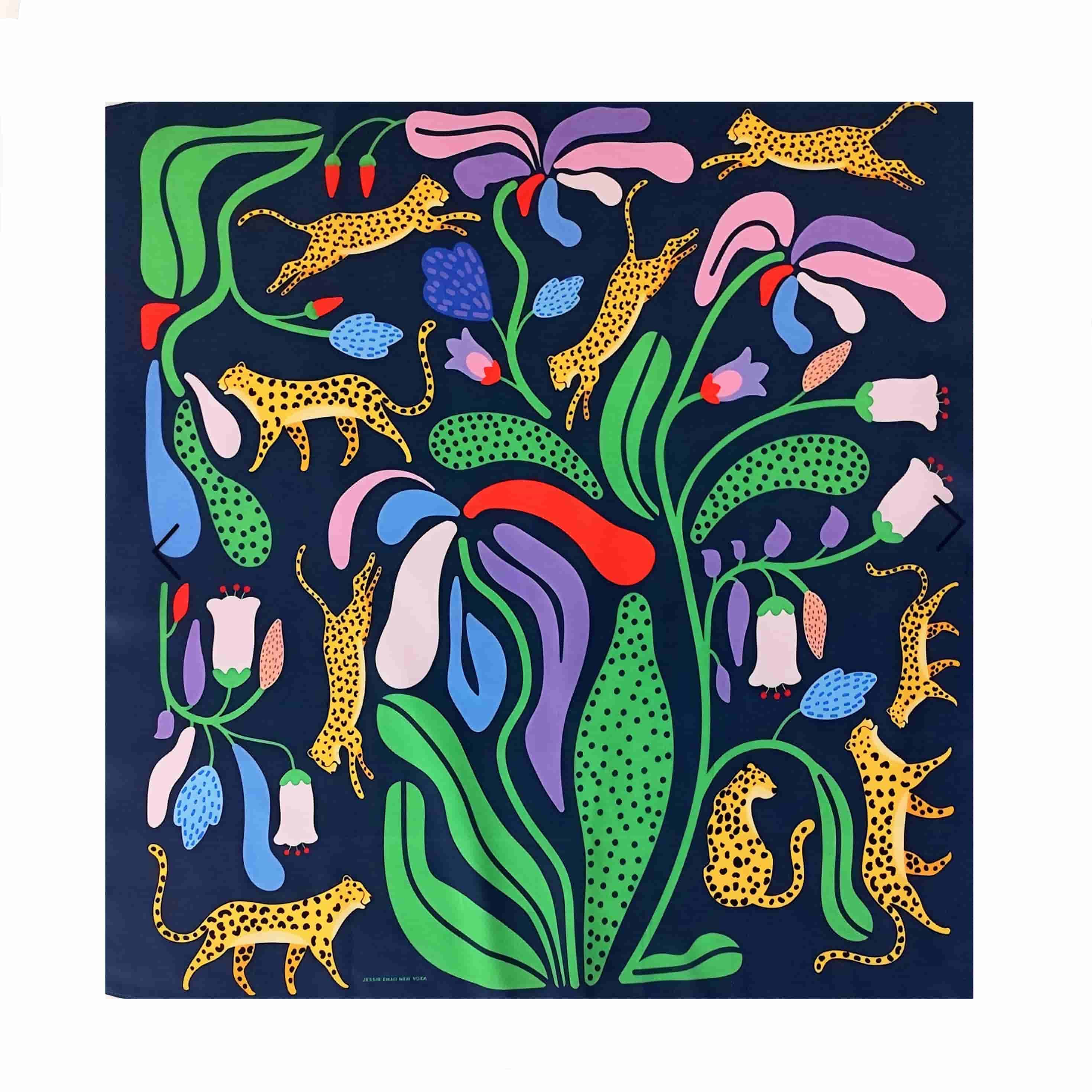 Pañoleta Leopardo 70x70 - Buenkarma.cl