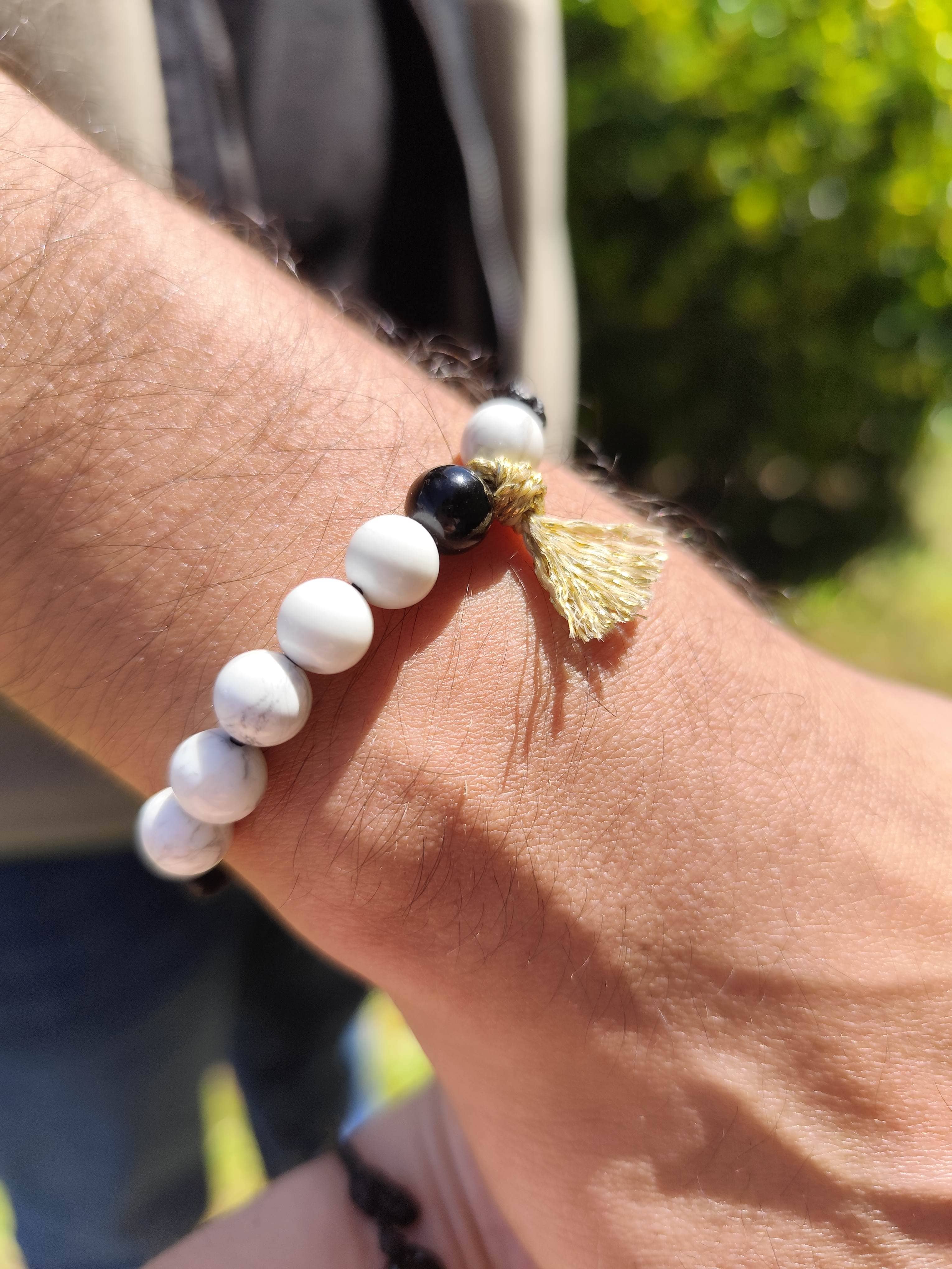 Set 2 Pulseras Amuleto Ying Yang – Equilibrio y Amor – Topacio Macramé