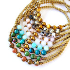 Collar Sentir de Amazonita y Hematita – Topacio Macramé