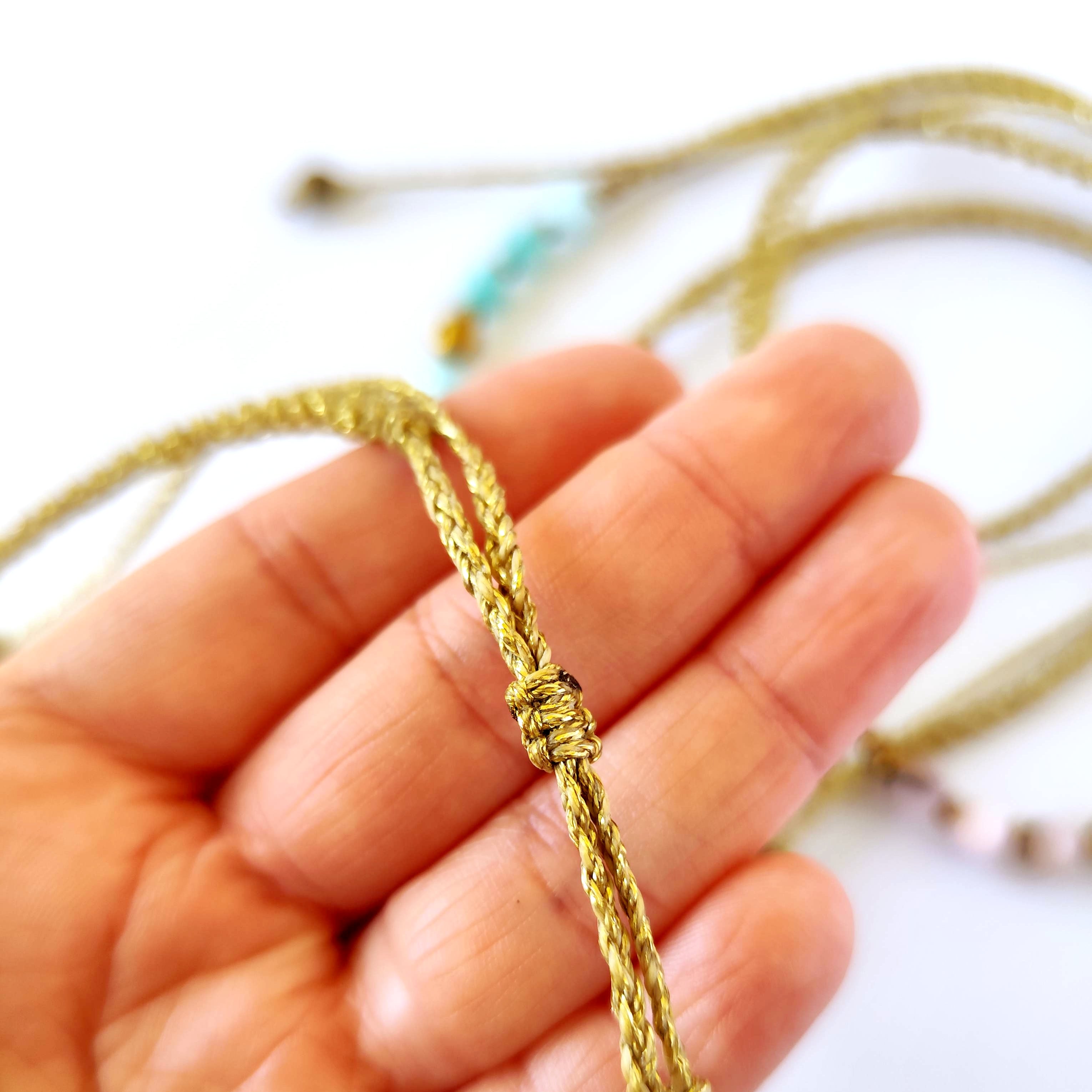 Collar Sentir de Crisocola y Hematita – Topacio Macramé