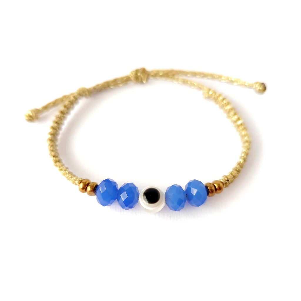 Pulsera Amuleto Ojo Turco – Protección – Topacio Macramé