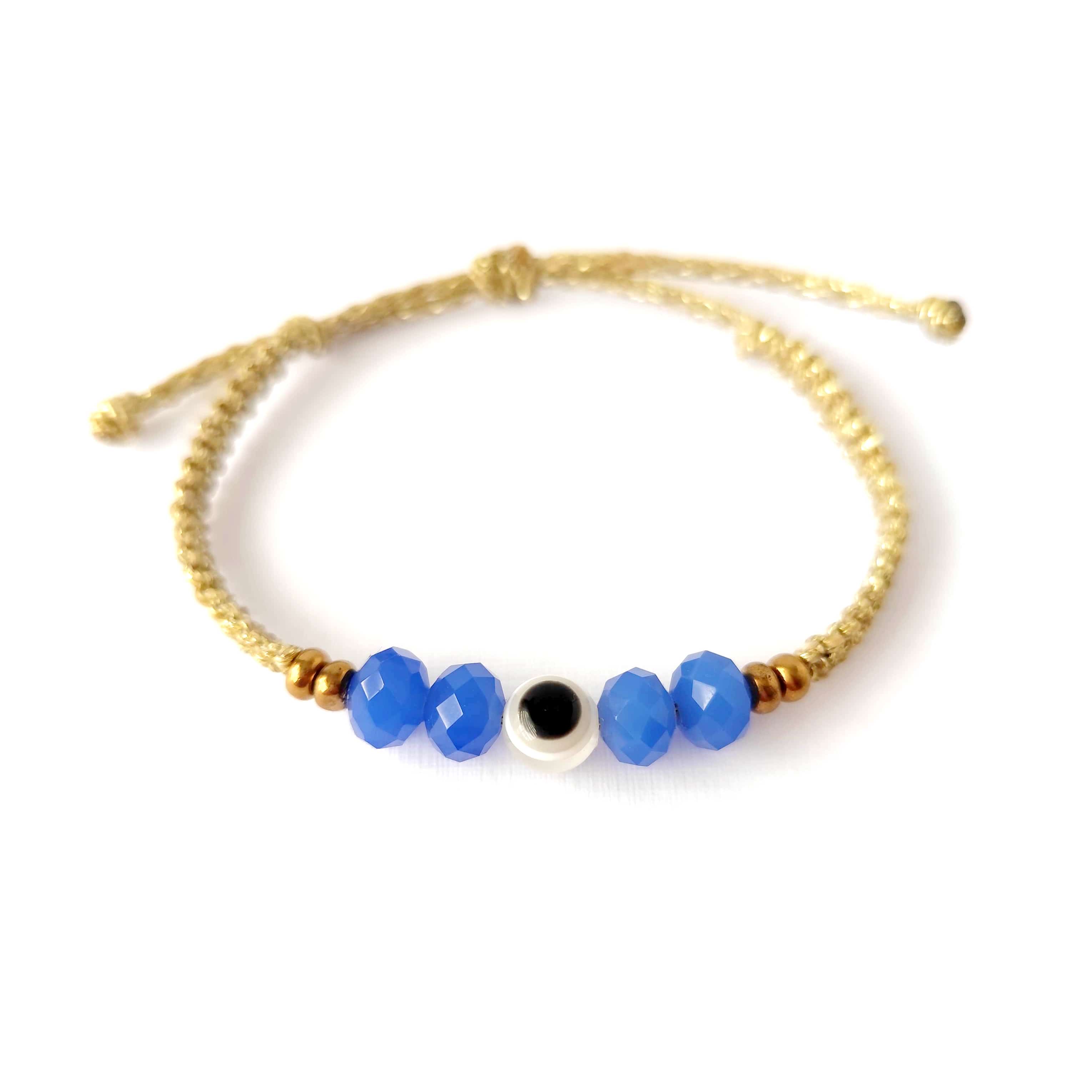 Pulsera Amuleto Ojo Turco – Protección – Topacio Macramé