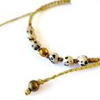 Collar Sentir de Jaspe Dalmata y Hematita – Topacio Macramé